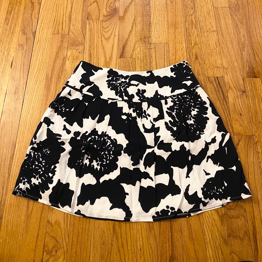 Navy & White Floral Skirt